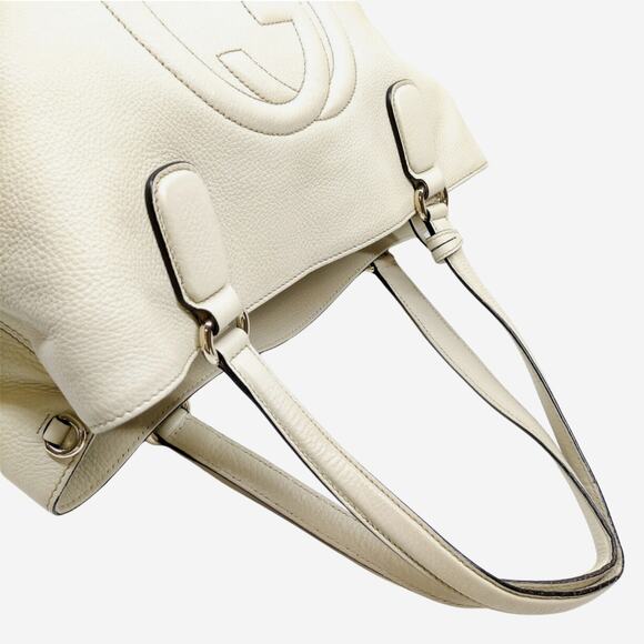 Gucci Cream Pebbled Calfskin Soho Shoulder Bag - Picture 3 of 11
